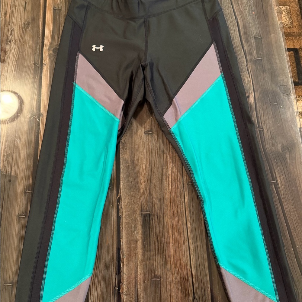 Under Armour Black and Aqua Leggings
